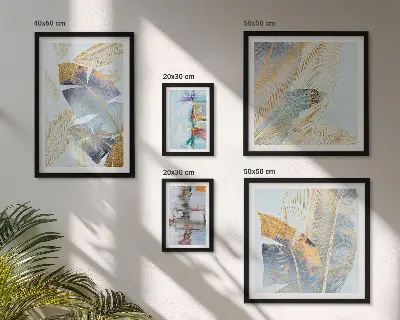 Modern plant motif wall art set set of 5 pieces
