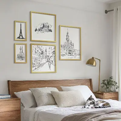 Gallery wall Stylish architectural illustrations