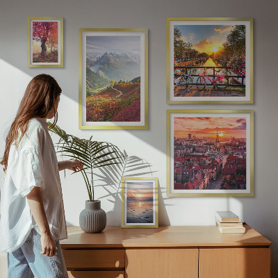 Framed photo set Mountain urban nature views
