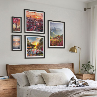 Framed photo set Mountain urban nature views
