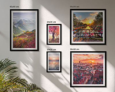 Framed photo set Mountain urban nature views
