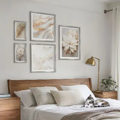 Elegant floral compositions wall art set of 5 pieces
