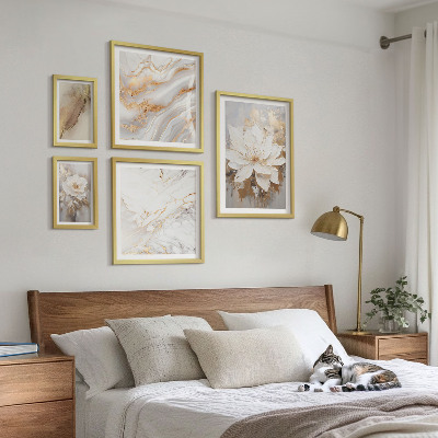 Set of 5 wall art pieces Elegant floral compositions