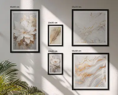 Elegant floral compositions wall art set of 5 pieces