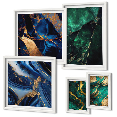 Gallery wall Elegant abstractions with greenery