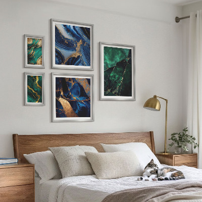 Gallery wall Elegant abstractions with greenery
