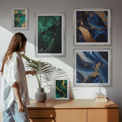 Gallery wall Elegant abstractions with greenery