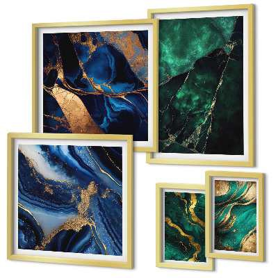 Gallery wall Elegant abstractions with greenery