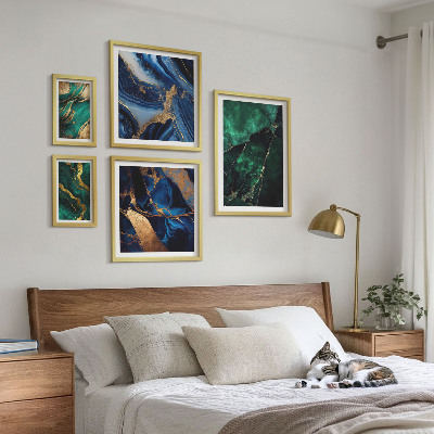 Gallery wall Elegant abstractions with greenery