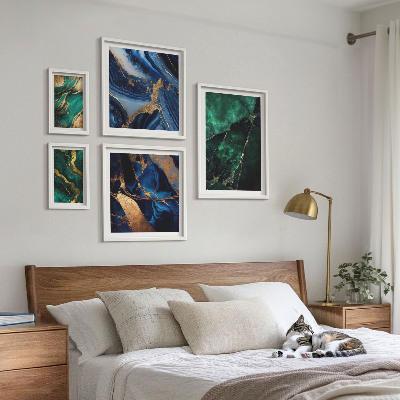 Gallery wall Elegant abstractions with greenery