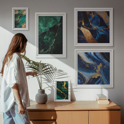 Gallery wall Elegant abstractions with greenery