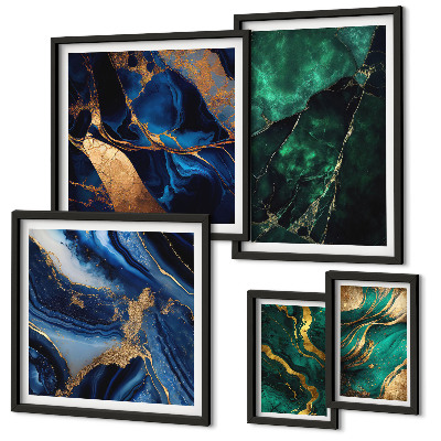 Gallery wall Elegant abstractions with greenery