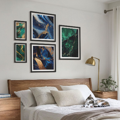 Gallery wall Elegant abstractions with greenery