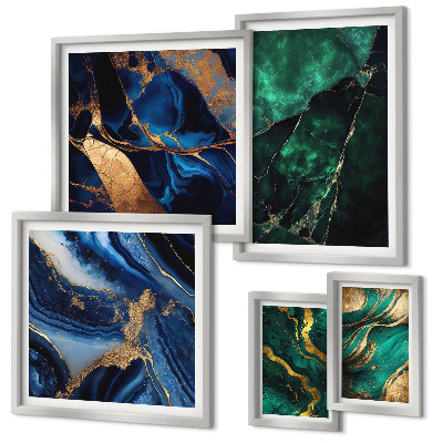 Gallery wall Elegant abstractions with greenery