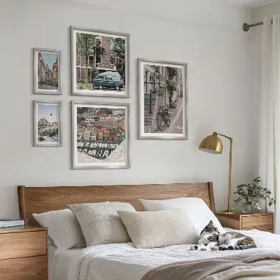 Charming bicycle streets framed photo set