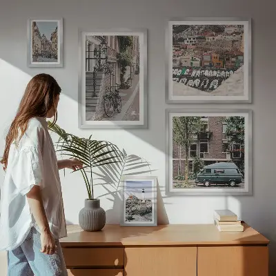 Framed photo set Charming bicycle streets