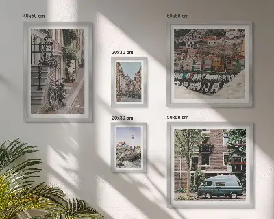 Charming bicycle streets framed photo set