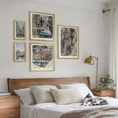 Charming bicycle streets framed photo set