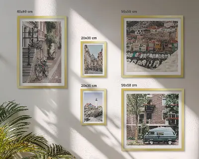 Charming bicycle streets framed photo set