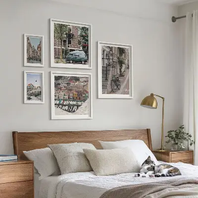 Charming bicycle streets framed photo set