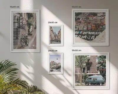 Charming bicycle streets framed photo set