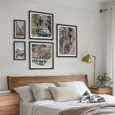 Charming bicycle streets framed photo set