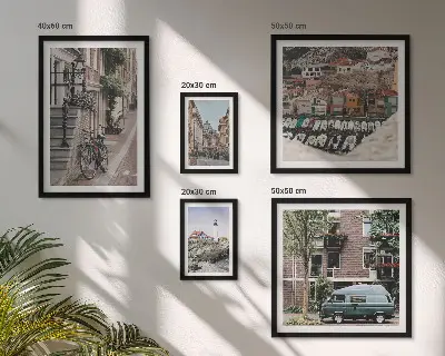 Charming bicycle streets framed photo set