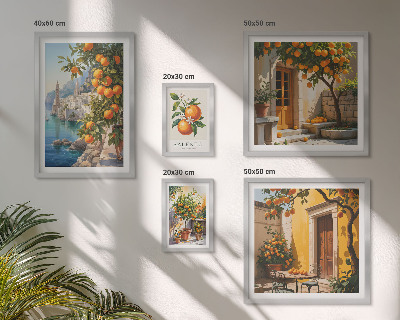 Set of 5 wall art pieces Atmospheric fruit views