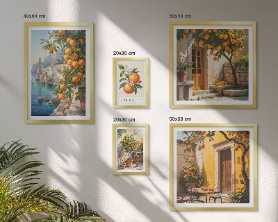Set of 5 wall art pieces Atmospheric fruit views