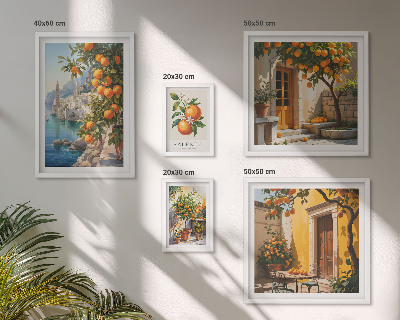 Set of 5 wall art pieces Atmospheric fruit views