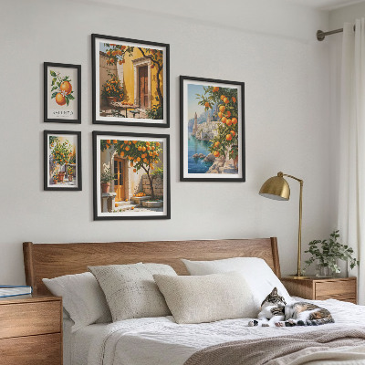 Set of 5 wall art pieces Atmospheric fruit views