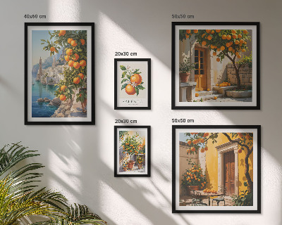 Set of 5 wall art pieces Atmospheric fruit views