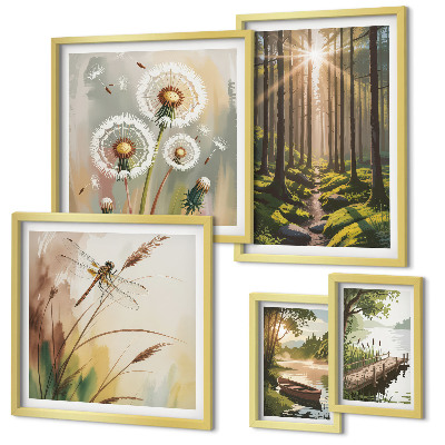 Framed photo set Forest landscapes nature peace