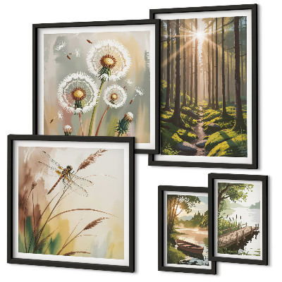 Framed photo set Forest landscapes nature peace
