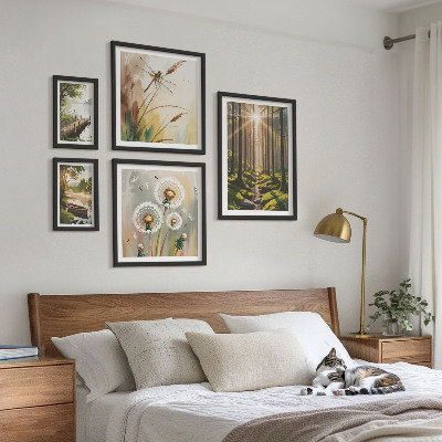 Framed photo set Forest landscapes nature peace