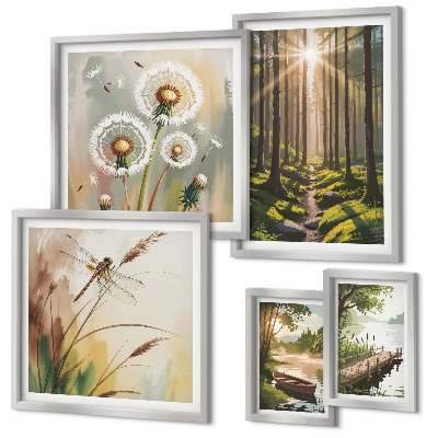 Framed photo set Forest landscapes nature peace