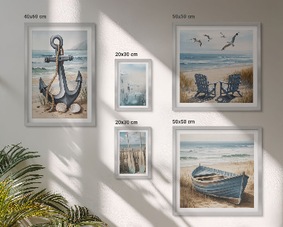 Set of 5 wall art pieces Seaside style inspirations sea beach