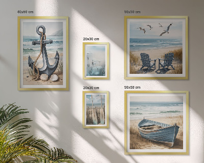 Set of 5 wall art pieces Seaside style inspirations sea beach