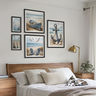 Set of 5 wall art pieces Seaside style inspirations sea beach