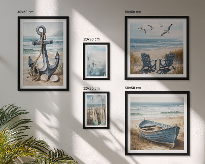 Set of 5 wall art pieces Seaside style inspirations sea beach