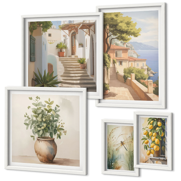 Framed photo set Stylish views of seaside towns