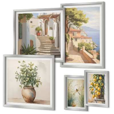 Framed photo set Stylish views of seaside towns