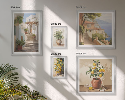 Set of 5 wall art pieces Stylish interior street plants