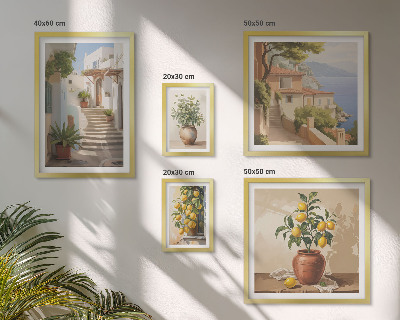 Set of 5 wall art pieces Stylish interior street plants