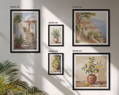 Set of 5 wall art pieces Stylish interior street plants
