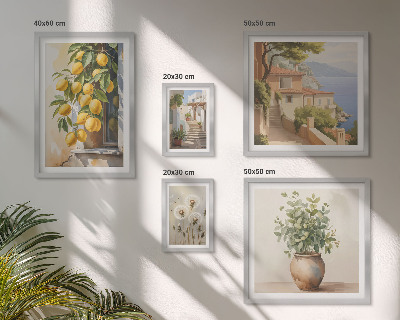 Gallery wall Citrus accents Mediterranean style