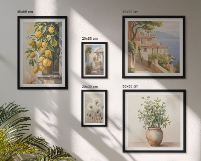 Gallery wall Citrus accents Mediterranean style