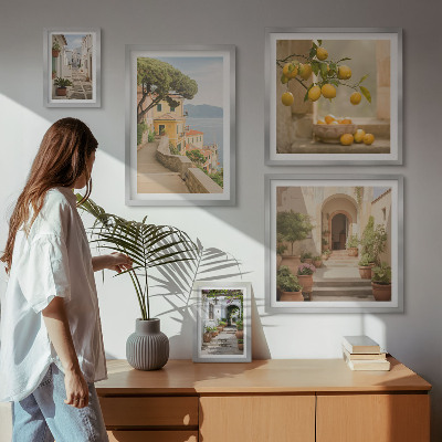 Framed photo set Charming streets of seafood