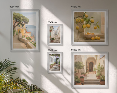 Framed photo set Charming streets of seafood