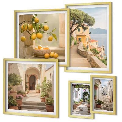 Framed photo set Charming streets of seafood